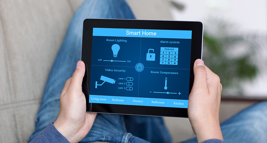 The ability to access and control security components from a mobile device is one of the top smart home trends in New Orleans. Close-up of smart home security app.
